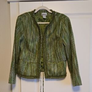 Robbie Bee Olive Green Tweed Blazer